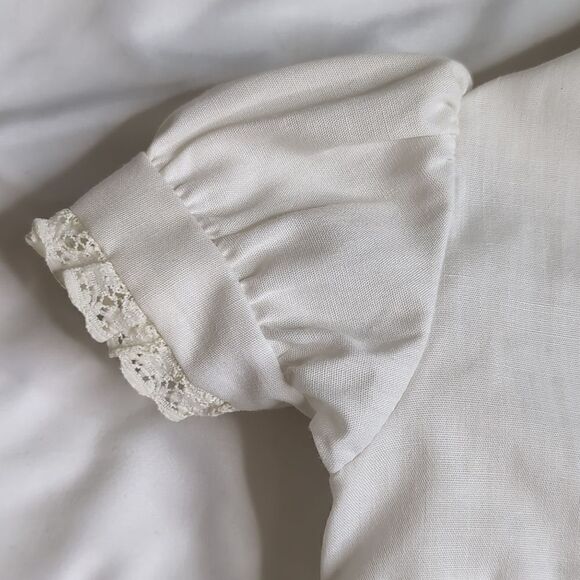 Vintage Polly Flinders T4 Hand Smocked Embroider Short Sleeve Dress - Picture 8 of 11